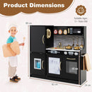 Wooden Play Kitchen with Chalkboard and Ice Maker – Black