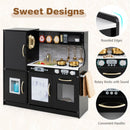 Wooden Play Kitchen with Chalkboard and Ice Maker – Black