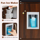 Wooden Play Kitchen with Chalkboard and Ice Maker – Brown