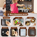 Wooden Play Kitchen with Chalkboard and Ice Maker – Brown