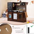 Wooden Play Kitchen with Chalkboard and Ice Maker – Brown