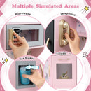 Wooden Play Kitchen with Chalkboard and Ice Maker – Light Pink
