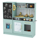 Wooden Play Kitchen with Chalkboard and Ice Maker – Green