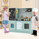 Wooden Play Kitchen with Chalkboard and Ice Maker – Green