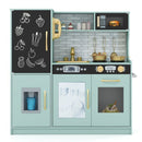 Wooden Play Kitchen with Chalkboard and Ice Maker – Green