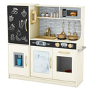 Wooden Play Kitchen with Chalkboard and Ice Maker – Cream White