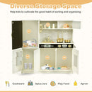 Wooden Play Kitchen with Chalkboard and Ice Maker – Cream White