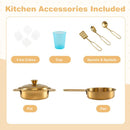 Wooden Play Kitchen with Chalkboard and Ice Maker – Cream White
