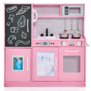 Wooden Play Kitchen with Chalkboard and Ice Maker – Pink