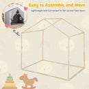 Wood-Frame Kids Play Tent with Washable Mat and Banner – Grey