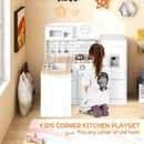 Corner Play Kitchen with Separate Refrigerator – White