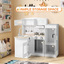 Corner Play Kitchen with Separate Refrigerator – White