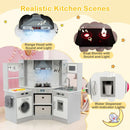Corner Play Kitchen with Circulating Tap and Chef Accessories – Grey