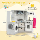 Corner Play Kitchen with Circulating Tap and Chef Accessories – Grey