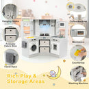 Corner Play Kitchen with Circulating Tap and Chef Accessories – Grey