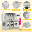 Corner Play Kitchen with Circulating Tap and Chef Accessories – Grey
