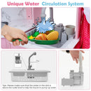 Corner Play Kitchen with Circulating Tap and Chef Accessories – Pink