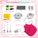 Corner Play Kitchen with Circulating Tap and Chef Accessories – Pink