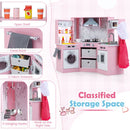 Corner Play Kitchen with Circulating Tap and Chef Accessories – Pink