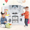 Corner Play Kitchen with Circulating Tap and Chef Accessories – White