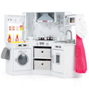 Corner Play Kitchen with Circulating Tap and Chef Accessories – White