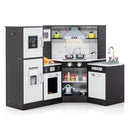 Corner Play Kitchen with Separate Sink and Chef Accessories – Coffee
