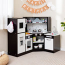 Corner Play Kitchen with Separate Sink and Chef Accessories – Coffee