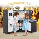 Corner Play Kitchen with Separate Sink and Chef Accessories – Coffee