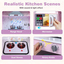 Corner Play Kitchen with Separate Sink and Chef Accessories – Pink