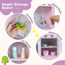 Corner Play Kitchen with Separate Sink and Chef Accessories – Pink