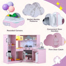 Corner Play Kitchen with Separate Sink and Chef Accessories – Pink