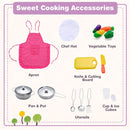 Corner Play Kitchen with Separate Sink and Chef Accessories – Pink