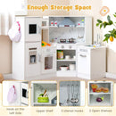 Corner Play Kitchen with Separate Sink and Chef Accessories – White