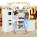 Corner Play Kitchen with Separate Sink and Chef Accessories – White