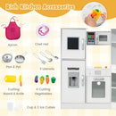 Corner Play Kitchen with Separate Sink and Chef Accessories – White