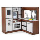 Corner Play Kitchen with Circulating Water Tap – Brown
