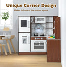 Corner Play Kitchen with Circulating Water Tap – Brown