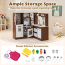 Corner Play Kitchen with Circulating Water Tap – Brown