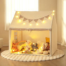 Kids Play Tent with Mat Lights and Storage Pockets – Beige