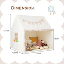 Kids Play Tent with Mat Lights and Storage Pockets – Beige