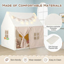 Kids Play Tent with Mat Lights and Storage Pockets – Beige