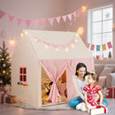 Kids Play Tent with Mat Lights and Storage Pockets – Pink