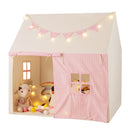 Kids Play Tent with Mat Lights and Storage Pockets – Pink
