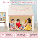 Kids Play Tent with Mat Lights and Storage Pockets – Pink