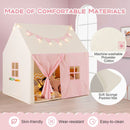 Kids Play Tent with Mat Lights and Storage Pockets – Pink