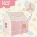 Kids Play Tent with Mat Lights and Storage Pockets – Pink