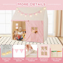 Kids Play Tent with Mat Lights and Storage Pockets – Pink