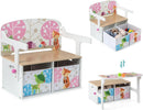 3 in 1 Kids Convertible Activity Bench, Children Table & Chair Set - Default Title