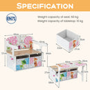 3 in 1 Kids Convertible Activity Bench, Children Table & Chair Set