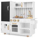 White Play Kitchen with Chalkboard, Lights and Sounds – White